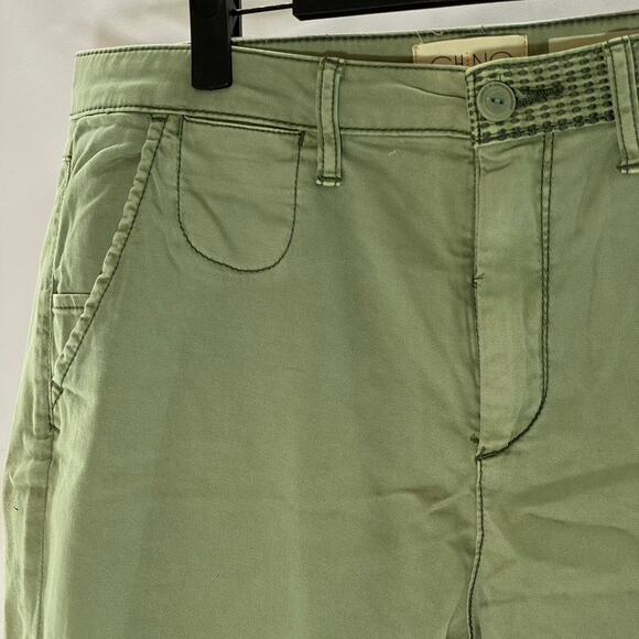 CHINO By ANTHROPOLOGIE Women's Green Mid-Rise Slim-Fit Ankle Chino Pant SZ 31 - Picture 4 of 15